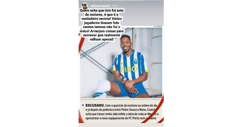 Wilson Manafá responde a acusação de racismo no FC Porto